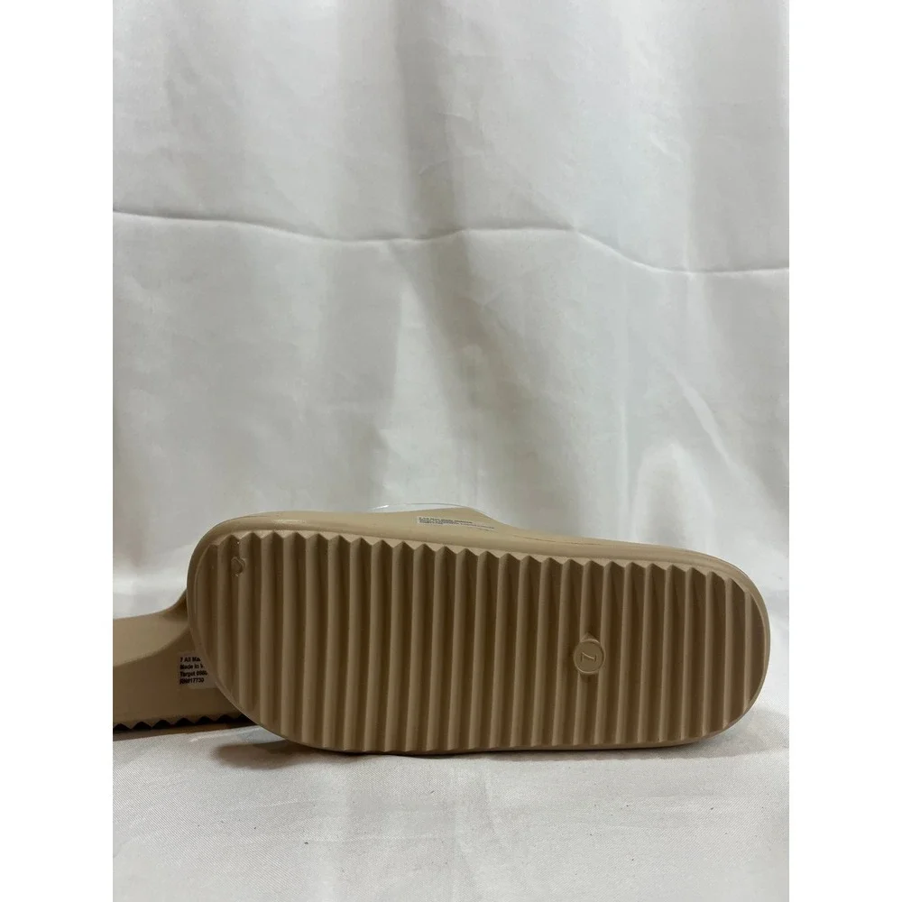 Goodfellow & Co Mens Tan‎ Beige Slide Sandals Contoured Footbed Size 7 NEW